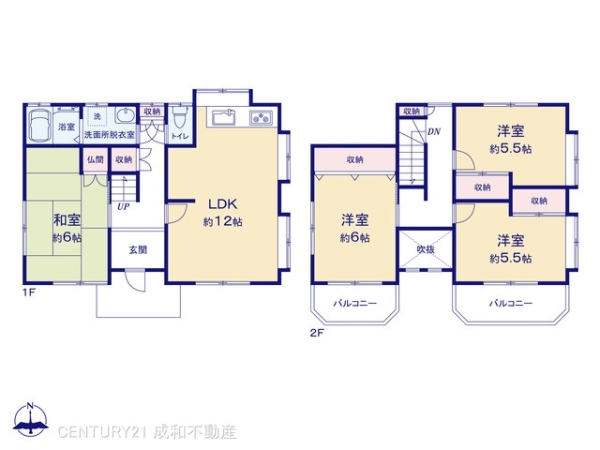 半田市横川町1丁目の中古一戸建て(間取り)