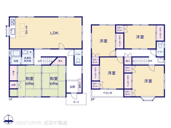 愛西市稲葉町米野の中古一戸建て(間取り)