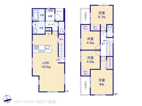 あま市七宝町安松１３丁目の新築一戸建