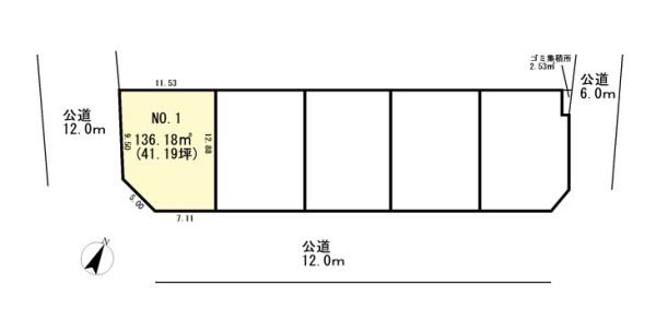 桶川市上日出谷南１丁目　敷地４１坪×南道路　全５区画１号地