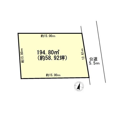 北本市本宿　敷地58坪×建築条件なし売地