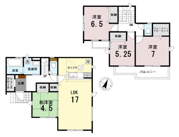 上尾上　新築戸建て　敷地42坪×並列2台駐車可
