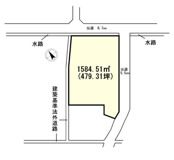加須船越　敷地479坪×建築条件なし売地