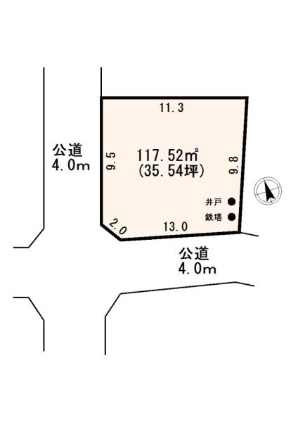 上尾藤波　建築条件なし売地×角地