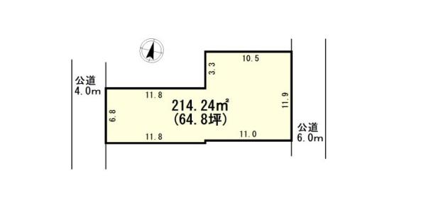 上尾南　二方向道路×敷地64坪