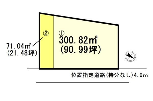 北本深井　敷地112坪×建築条件なし売地