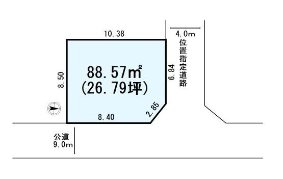 桶川上日出谷　角地×建築条件なし売地
