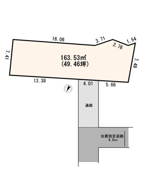 上尾弁財　建築条件なし売地×敷地49坪
