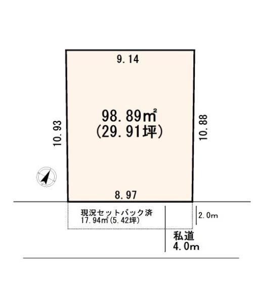 上尾上　建築条件なし売地×南東道路
