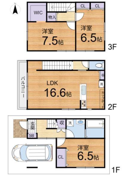聚楽廻松下町　B号地　新築戸建