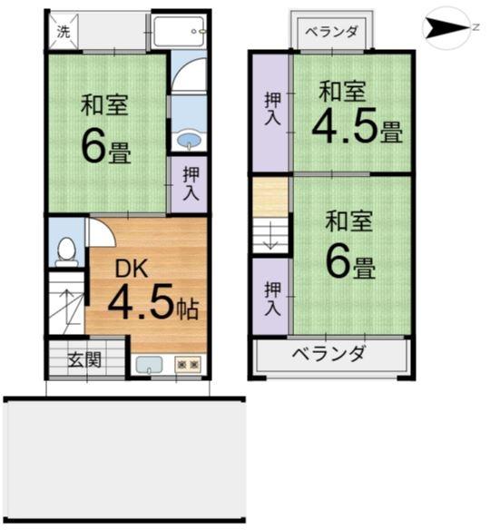 京都市下京区西七条西久保町の中古一戸建て(間取り)