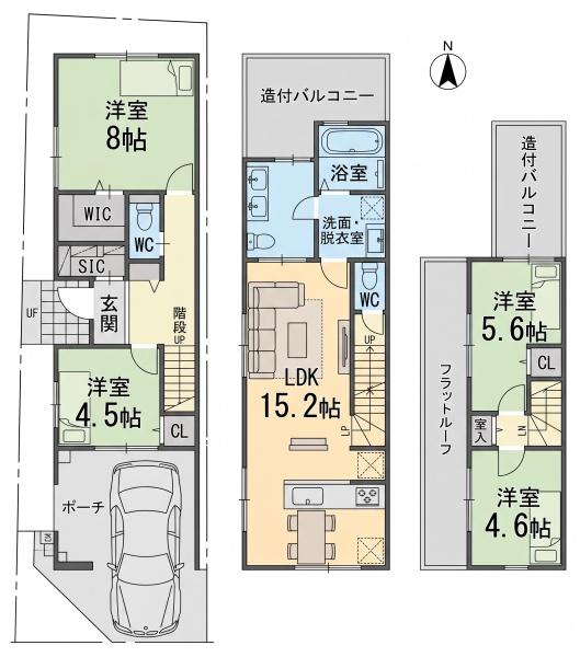 中京区西ノ京伯楽町　新築一戸建て