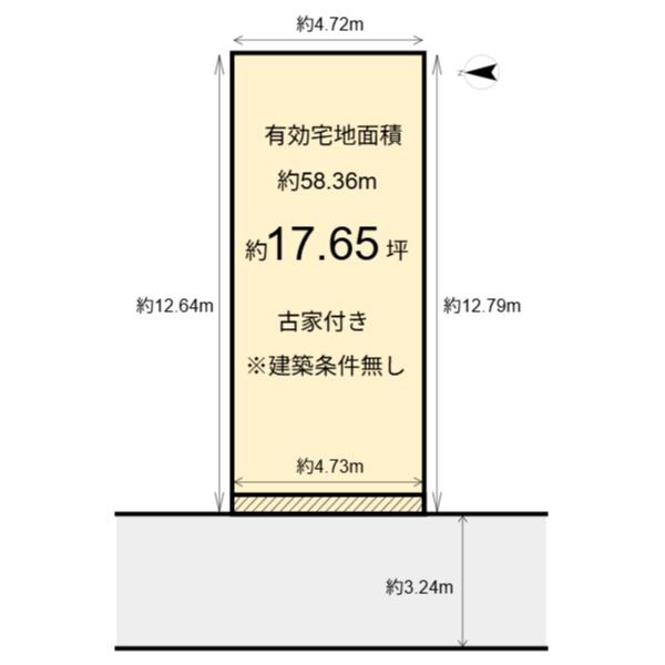 下京区稲荷町　建築条件無し売土地