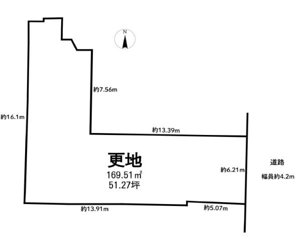 上京区中橋詰町　建築条件無し売土地