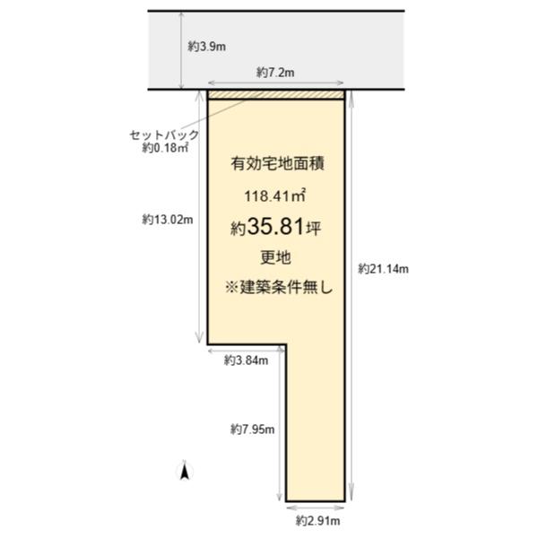 上京区二本松町　建築条件無し売土地