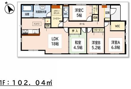 久留米市上津町3期　2号棟
