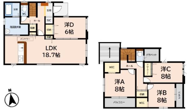 久留米諏訪野町2期2号棟(間取り)