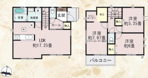 早良区原8丁目E号棟(間取り)