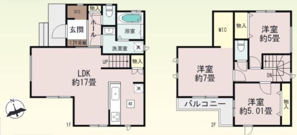 南区井尻3丁目 A号棟(間取り)
