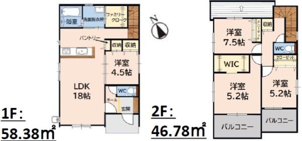 大野城市南ヶ丘3丁目3期1号棟(間取り)