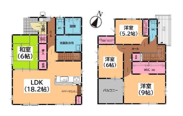 東区雁の巣1丁目3期 1号棟(間取り)