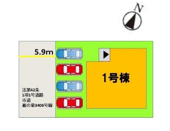 東区雁の巣1丁目3期 1号棟(区画図)