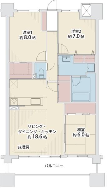 エスリード西宮甲陽園Ⅲ番館ヒルズ(間取り)