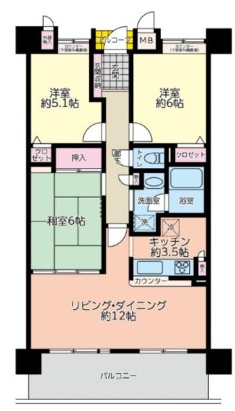 西宮マリナパークシティ花のまちマリナヴィラ(間取り)