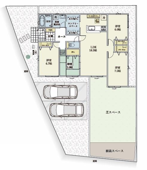 守山市赤野井町　平屋新築住宅　24-1期　2号地