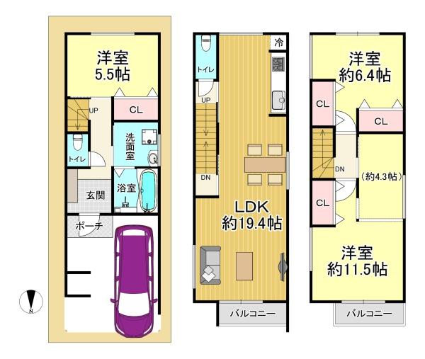 大阪市住吉区庭井１丁目　新築戸建