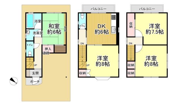 堺市西区浜寺石津町中３丁　中古戸建