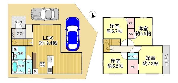 堺市西区浜寺石津町中１期１号棟　新築戸建
