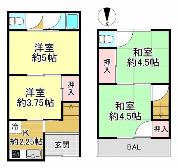 大阪市住之江区北加賀屋２丁目の中古テラスハウス