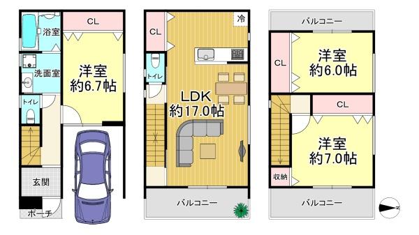 大阪市西成区松１丁目の中古一戸建て