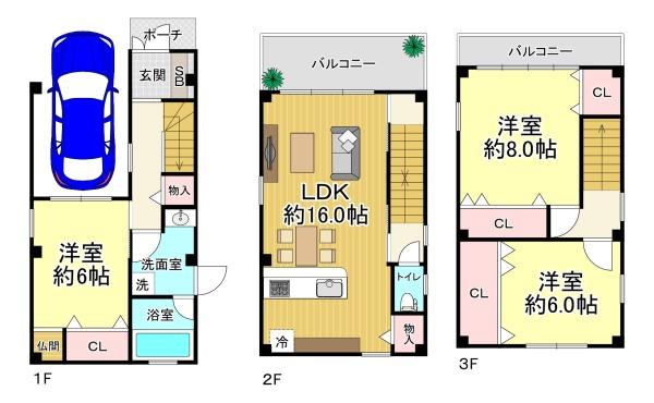 大阪市阿倍野区三明町１丁目の中古一戸建て