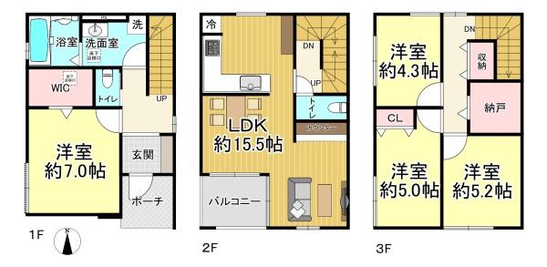 大阪市住吉区墨江１期２号棟　新築戸建