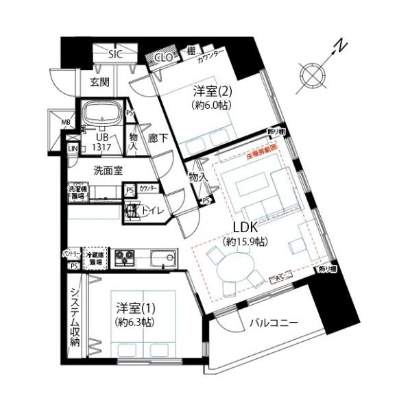 フェアロージュ永福町(間取り)