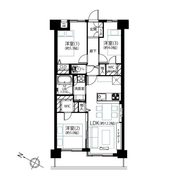 コスモ旗の台(間取り)