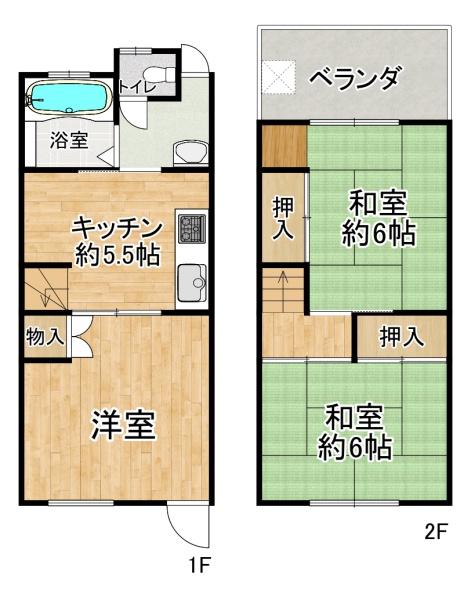 高槻市淀の原町の中古テラスハウス