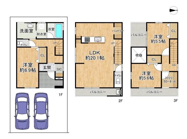 高槻市西冠３丁目の新築一戸建