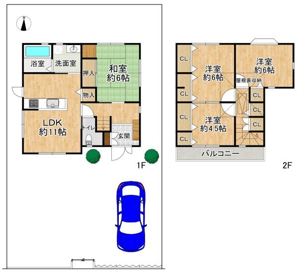 高槻市奈佐原１丁目の中古一戸建