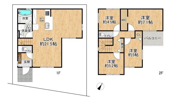 高槻市川西町3丁目の新築一戸建