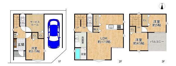 高槻市安満西の町の新築一戸建