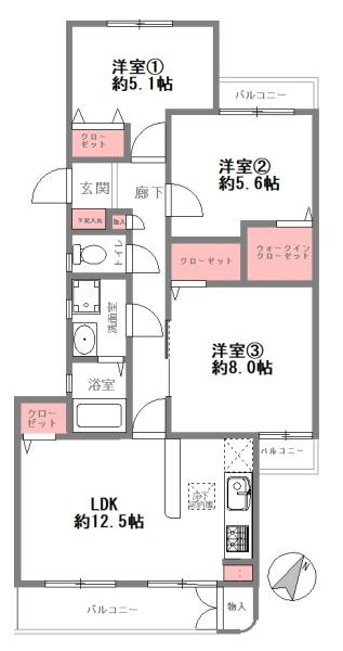 山田西第1次団地A3棟　102号室