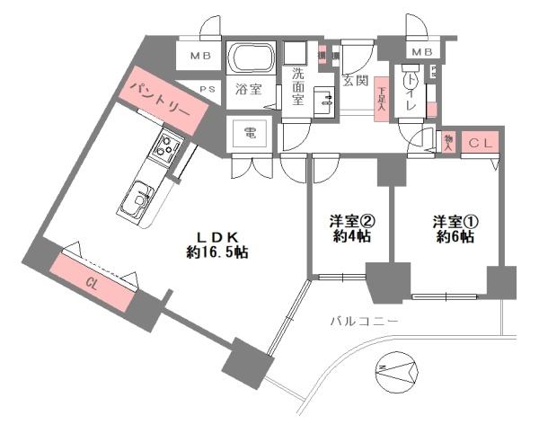 ベル・パークシティG棟 1805号室(間取り)