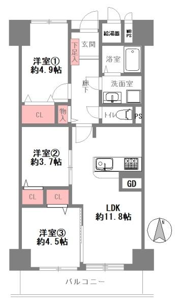 西宮グリーンマンション1号館504号室
