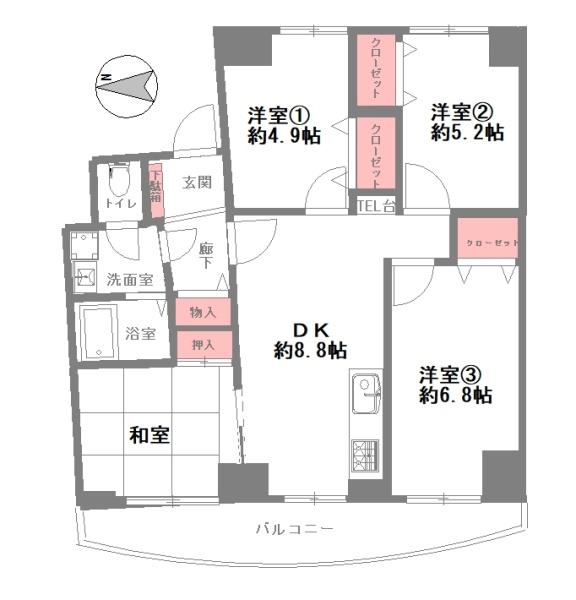 名谷団地33号棟　105号室