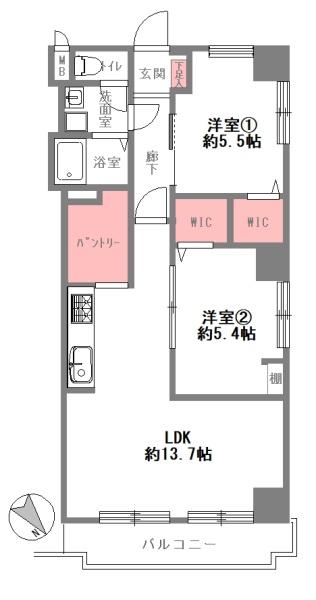 サントピア尼崎Ⅱ　401号室