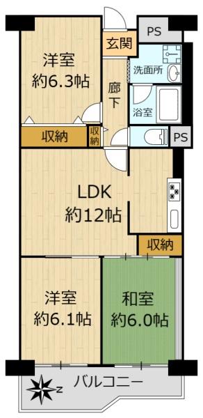 守口ハイライフA棟(間取り)