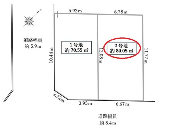 西宮市今津久寿川町　２号地（自由設計住宅用地）【2区画】